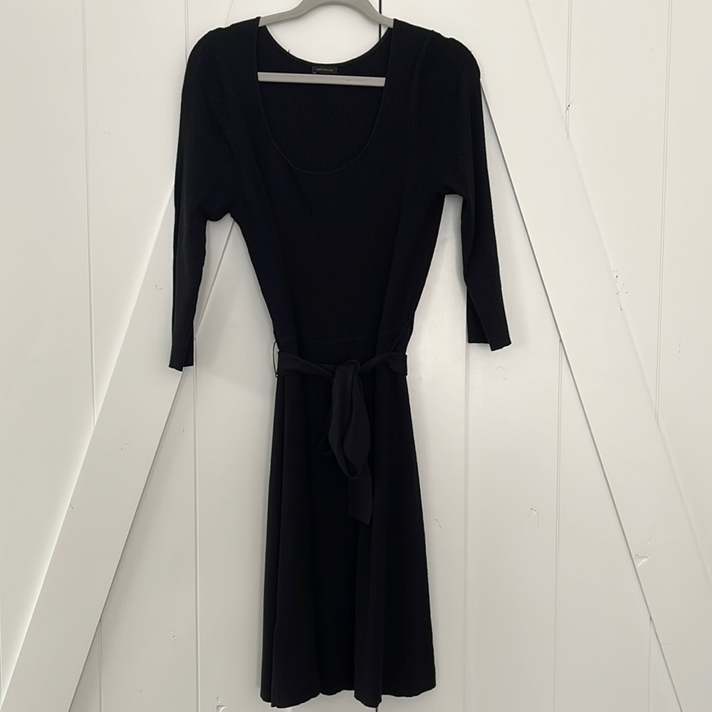 3/4 sleeve black dress